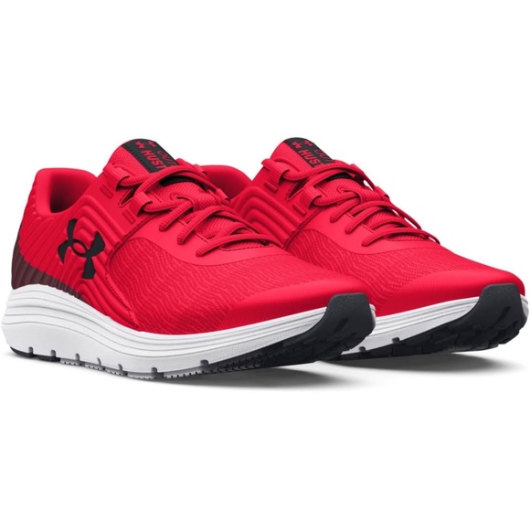 BRAND NEW boy youth under armour bps outhustle red shoes size 1Y (no tie laces) - Picture 1 of 6